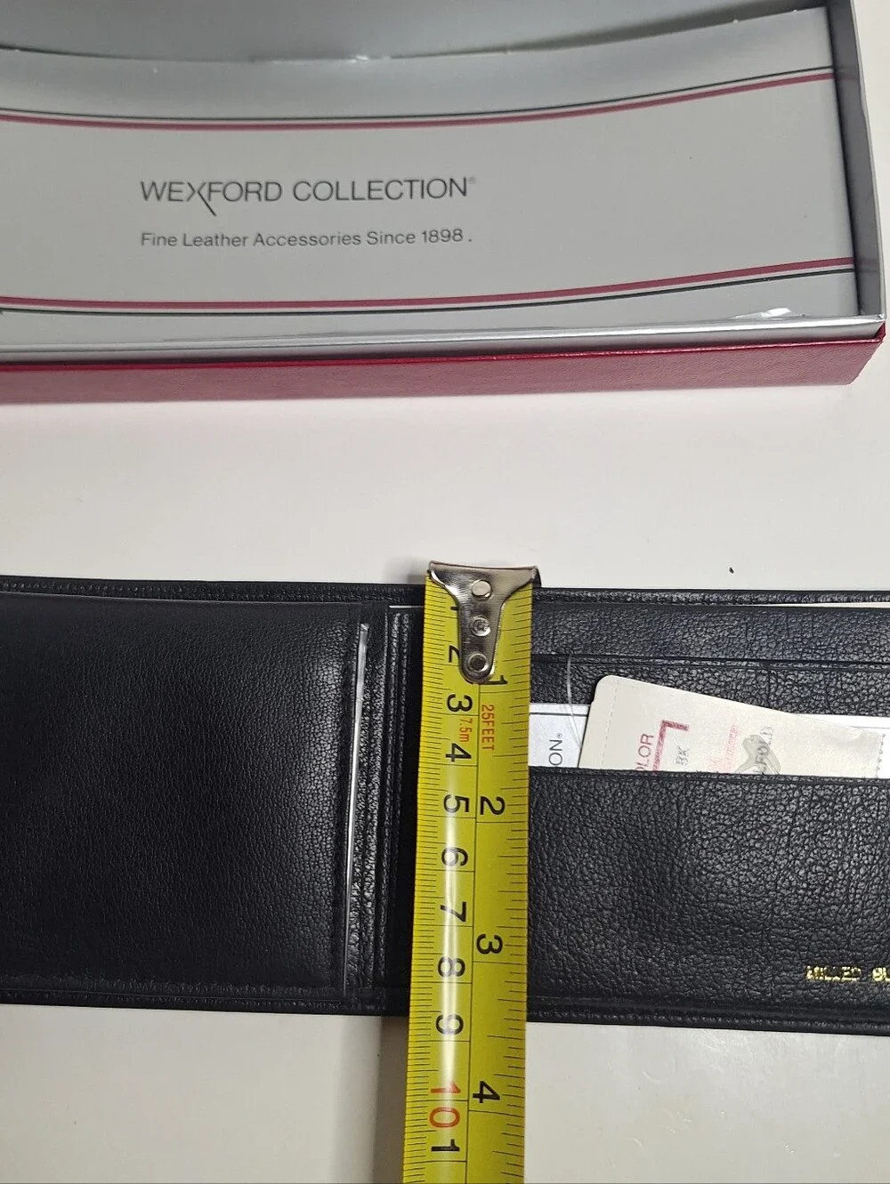 Buxton Genuine Leather Credit Card Billfold Wallet Black Milled Leather NEW